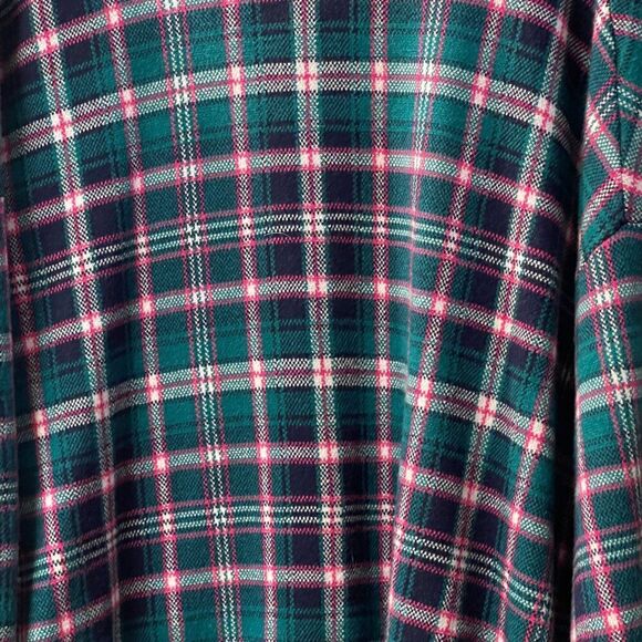Crown & Ivy Open Front Cardigan Plaid Green & Pink Plaid Large - Picture 9 of 9